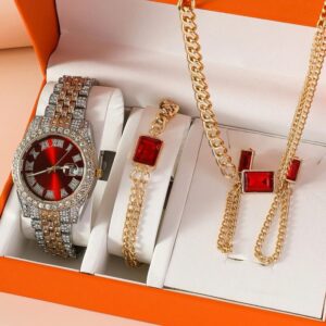 Ruby ladies Watch and Bracelet Set